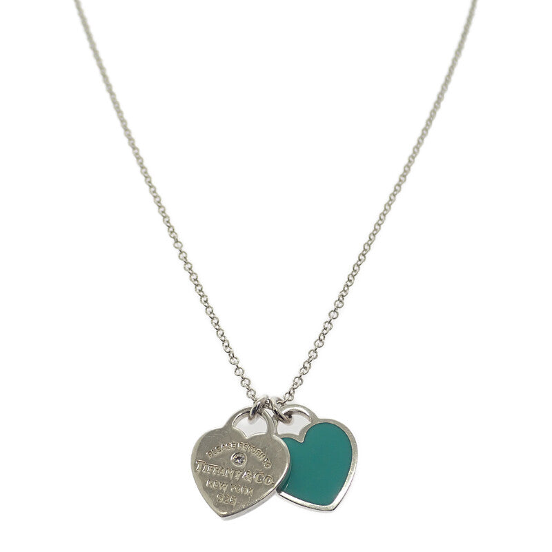 ティファニー TIFFANY&Co. ブルー ダブル ハート タグ リターントゥ スモール 70951541 ネックレス スターリングシルバー シルバー レディース【中古】【Aランク】