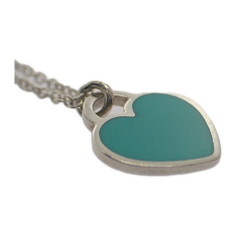 TIFFANY&Co. 蒂芙尼 藍色 雙心吊牌 Return to Tiffany 小號 70951541 項鍊 純銀 銀色 女士【二手】【A級】