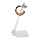 エルメス HERMES オランプPM ピアス ボックスカーフ メタル ブラック ピンクゴールド レディース【中古】【Aランク】