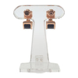 エルメス HERMES オランプPM ピアス ボックスカーフ メタル ブラック ピンクゴールド レディース【中古】【Aランク】