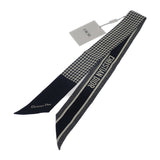 クリスチャンディオール Christian Dior ミッツァ 30モンテーニュ 千鳥格子 美品 15MON106I601 スカーフ シルク ブラック ホワイト レディース【中古】【SAランク】