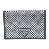 プラダ PRADA ストラップ付き 1MR024_2AWL_F0T7O カードケース シルク ブラック シルバー金具 レディース【中古】【Aランク】