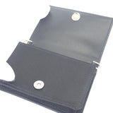 プラダ PRADA ストラップ付き 1MR024_2AWL_F0T7O カードケース シルク ブラック シルバー金具 レディース【中古】【Aランク】