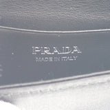 プラダ PRADA ストラップ付き 1MR024_2AWL_F0T7O カードケース シルク ブラック シルバー金具 レディース【中古】【Aランク】