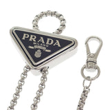 プラダ PRADA ストラップ付き 1MR024_2AWL_F0T7O カードケース シルク ブラック シルバー金具 レディース【中古】【Aランク】
