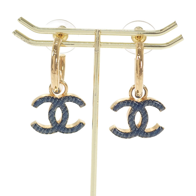 シャネル CHANEL デニムフープ ココマーク ABC741 ピアス メタル ゴールド レディース【中古】【Aランク】