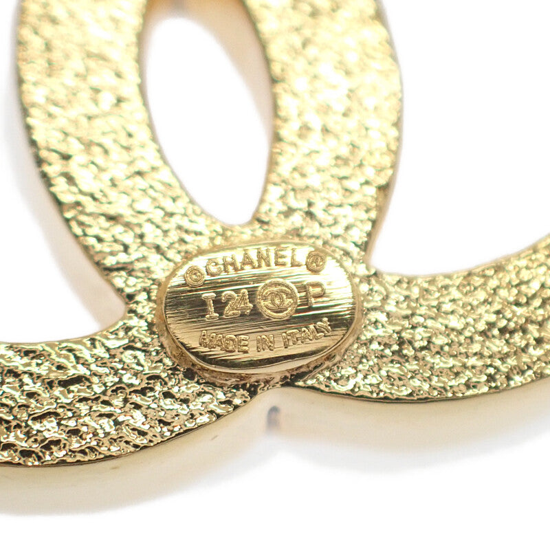香奈兒 CHANEL 牛仔圈圈耳環 可可標誌 ABC741 金屬 金色 女款【中古】【A級品】
