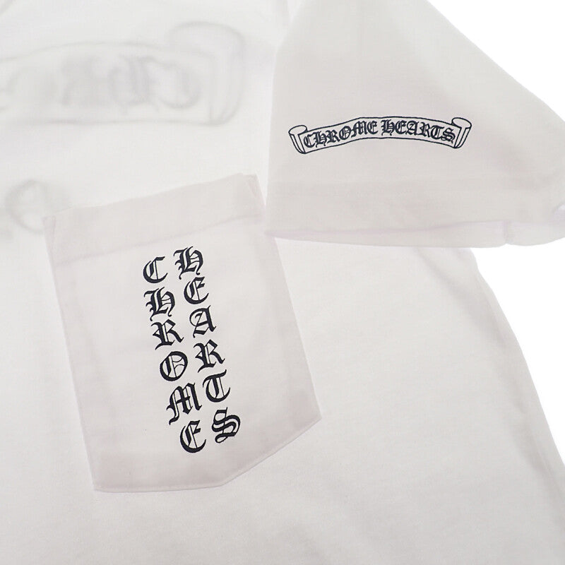 CHROME HEARTS CH Osaka Limited Scroll Label Print L Short Sleeve T-Shirt Cotton White Men's