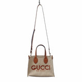 グッチ GUCCI Gucci Lido ミディアム トートバッグ 772144FACUL8451 2WAYバッグ ショルダーバッグ キャンバス レザー ベージュ ブラウン レディース【中古】【Sランク】