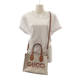 グッチ GUCCI Gucci Lido ミディアム トートバッグ 772144FACUL8451 2WAYバッグ ショルダーバッグ キャンバス レザー ベージュ ブラウン レディース【中古】【Sランク】