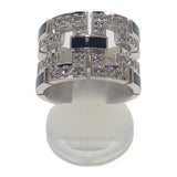 デザインジュエリー オニキス 16号 リング K18ホワイトゴールド ブラック シルバー オニキス ダイヤモンド メンズ レディース ユニセックス【中古】【Aランク】