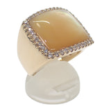 デザイン ジュエリー 17号 リング K18イエローゴールド イエローシェル イエロー イエローシェル ダイヤモンド メンズ レディース【中古】【Aランク】