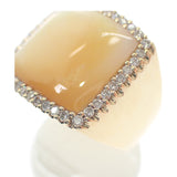 デザイン ジュエリー 17号 リング K18イエローゴールド イエローシェル イエロー イエローシェル ダイヤモンド メンズ レディース【中古】【Aランク】