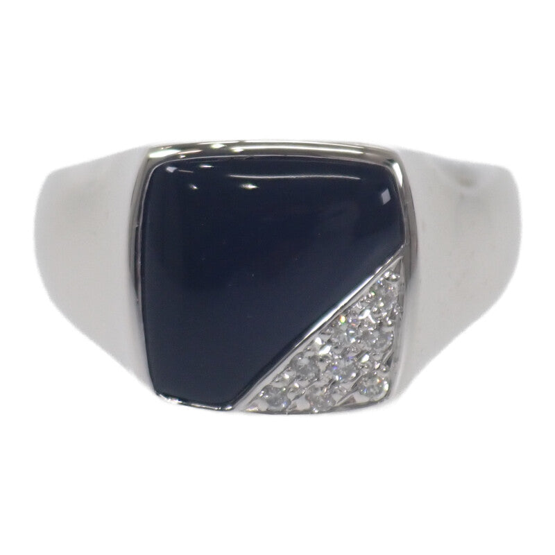 メンズ リング オニキス ホワイトゴールドk18 リング 指輪 婚約指輪 ダイヤ 18金 ダイヤ柄 菱形 フリーサイズ 男性 コントラッド 東京 送料無料 セール SALE BVLGARIブルガリ ブルガリ ブルガリ K18ホワイトゴールド×オニキス