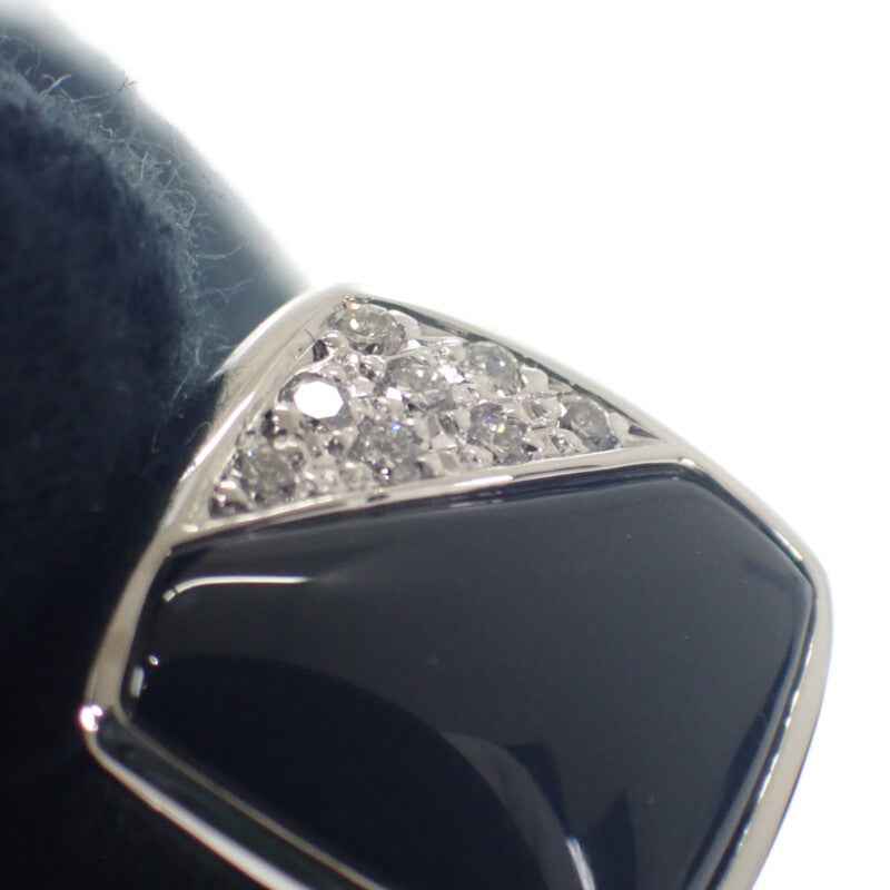 デザインジュエリー 18号 リング K18ホワイトゴールド ブラック オニキス ダイヤモンド メンズ ユニセックス【中古】【Aランク】