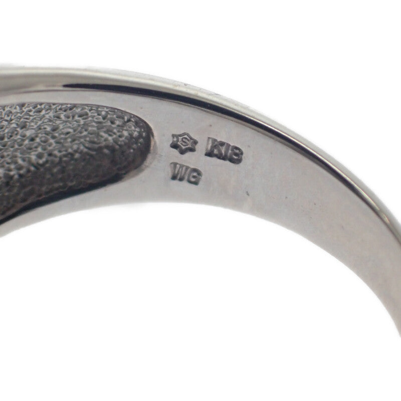 デザインジュエリー 18号 リング K18ホワイトゴールド ブラック オニキス ダイヤモンド メンズ ユニセックス【中古】【Aランク】