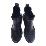 ルイヴィトン LOUIS VUITTON LVボブール アンクルブーツ 36 1A8947 ブーツ カーフ ブラック ゴールド金具 レディース【中古】【ABランク】