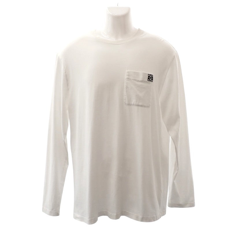 ロエベ LOEWE ロングスリーブ L H526Y24J04 長袖Tシャツ コットン ホワイト メンズ レディース【中古】【ABランク】
