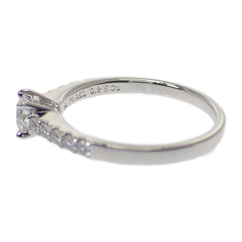 Mikimoto MIKIMOTO Round Brilliant Cut Diamond Ring, Size 10, Pt950 Platinum Diamond Ladies