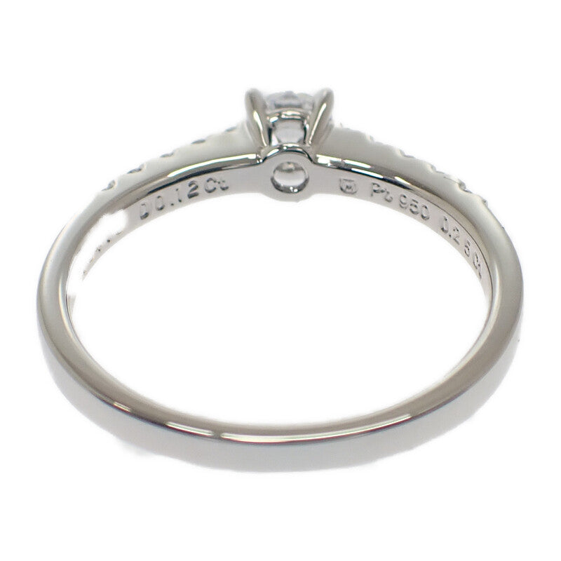 Mikimoto MIKIMOTO Round Brilliant Cut Diamond Ring, Size 10, Pt950 Platinum Diamond Ladies
