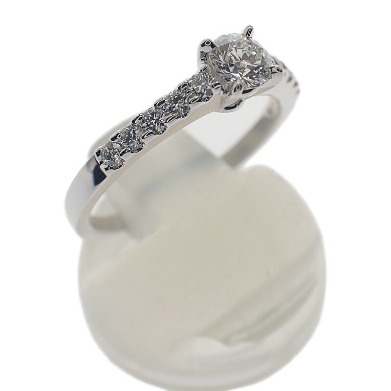 Mikimoto MIKIMOTO Round Brilliant Cut Diamond Ring, Size 10, Pt950 Platinum Diamond Ladies