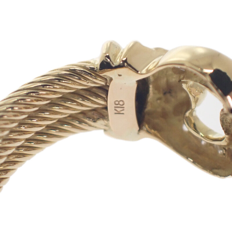 K18YG デザイン ジュエリー ボリューム 11号 リング K18イエローゴールド ゴールド ダイヤモンド レディース【中古】【Aランク】