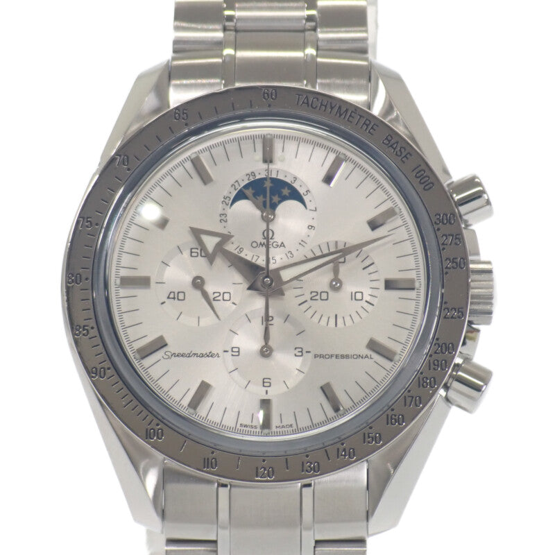 歐米茄 OMEGA 超霸專業月相錶 3575.30 腕錶 不鏽鋼 手動上鍊 銀色錶盤 男士【中古】【A級品】