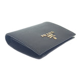 プラダ PRADA コンパクトウォレット 1MV204_QWA_F0002 二つ折り財布 サフィアーノ レザー ブラック メンズ レディース【中古】【Aランク】