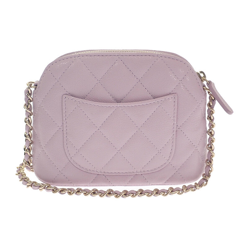 シャネル CHANEL チェーンクラッチ ココマーク AP4000 ショルダーバッグ キャビアスキン パープル ゴールド金具 レディース【中古】【Aランク】