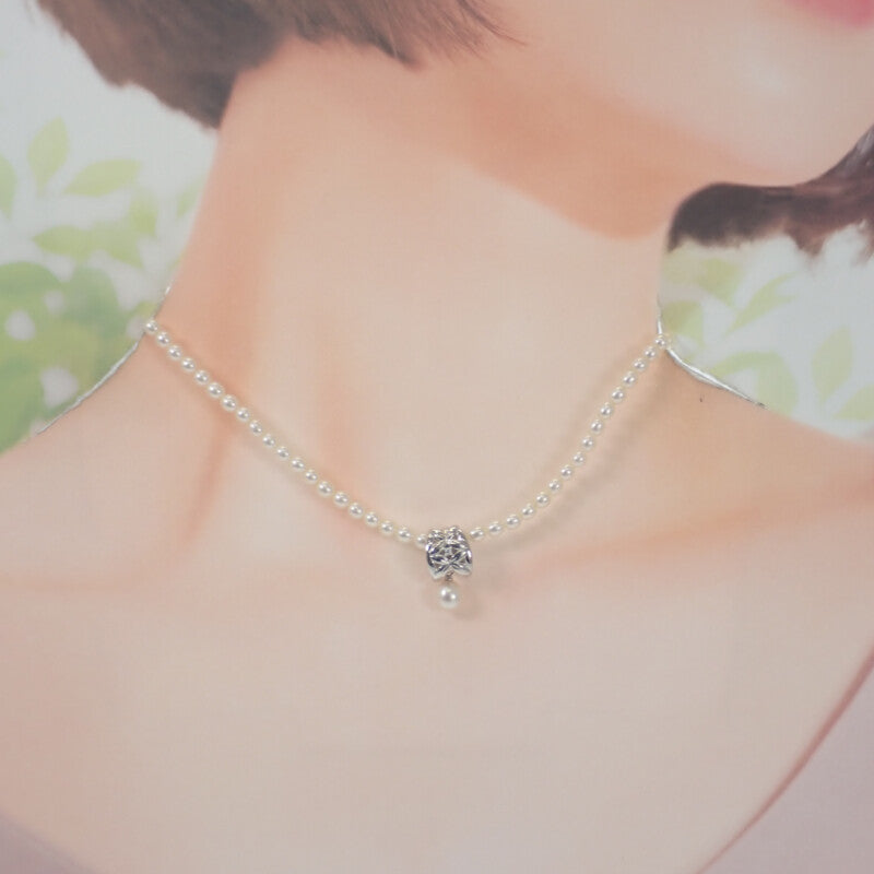 タサキ TASAKI ベビーパール ネックレス シルバー925 パール シルバー ダイヤモンド レディース【中古】【Aランク】