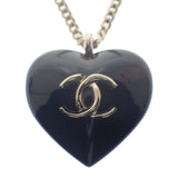シャネル CHANEL ココマーク ハート 可愛い AB9370_B09080_NK212 ネックレス GP ブラック レディース【中古】【ABランク】