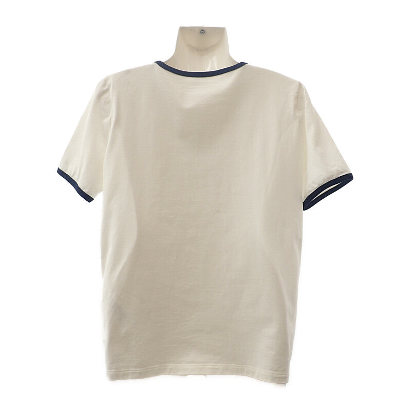 セリーヌ CELINE PARIS L 2X872671Q.01NB 半袖Tシャツ コットン ホワイト ネイビー レディース【中古】【Aランク】