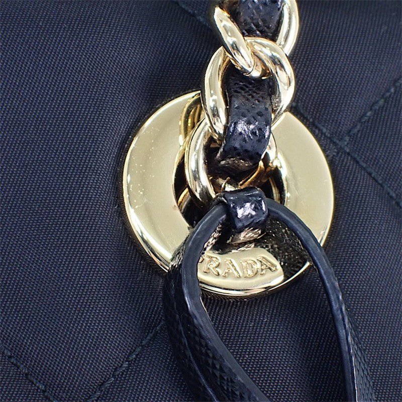 プラダ PRADA Re-Edition 1995 チェーンショルダー 1BG4682A0SF0002 ショルダーバッグ トートバッグ ナイロン ブラック ゴールド金具 レディース【中古】【Aランク】