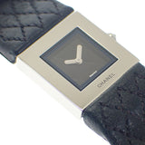 シャネル CHANEL マトラッセ H0116 腕時計 ステンレススチール レザー ブラック シルバー クオーツ ブラック文字盤 シルバー金具 レディース【中古】【ABランク】