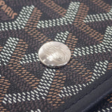 ゴヤール GOYARD プリュメポーチウォレット ヘリンボーン ポシェット 長財布 レザー コーティングキャンバス ブラック レディース【中古】【SAランク】