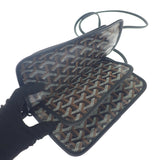 ゴヤール GOYARD プリュメポーチウォレット ヘリンボーン ポシェット 長財布 レザー コーティングキャンバス ブラック レディース【中古】【SAランク】