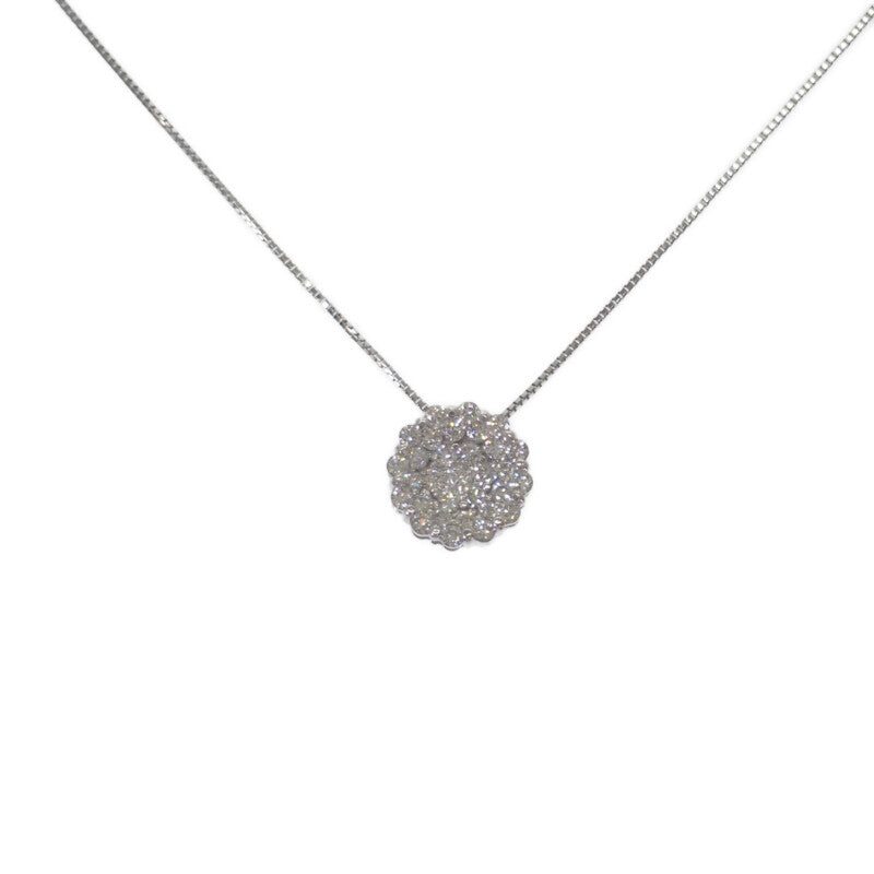 デザインジュエリー ペンダント ネックレス K18ホワイトゴールド ダイヤモンド レディース【中古】【Aランク】