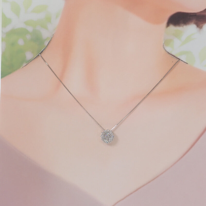 設計珠寶 墜飾 項鍊 K18白金 鑽石 女士【中古品】【A級】