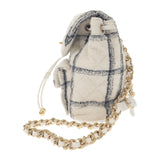シャネル CHANEL ココマーク バックパック ツイード ランダムプレート AS3615 リュック・デイパック ウール ホワイト ゴールド金具 レディース【中古】【Aランク】