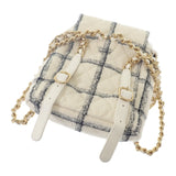 シャネル CHANEL ココマーク バックパック ツイード ランダムプレート AS3615 リュック・デイパック ウール ホワイト ゴールド金具 レディース【中古】【Aランク】