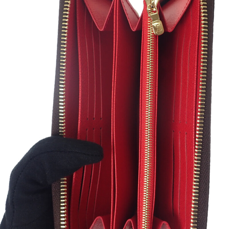 ルイヴィトン LOUIS VUITTON ジッピー・ウォレット ラウンド財布 M41896 長財布 モノグラムキャンバス コクリコ ゴールド金具 レディース メンズ【中古】【Sランク】