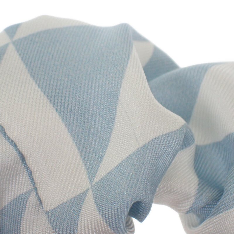 プラダ PRADA トライアングルロゴシュシュ 1IF015_2DTP_F0X24 ヘアアクセサリー シルク ブルー ホワイト レディース【中古】【ABランク】