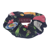グッチ GUCCI プリントツイルシュシュ 831629_3G001_1060 ヘアアクセサリー シルク ブラック レディース【中古】【SAランク】