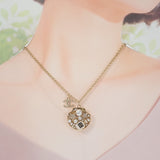 シャネル CHANEL CC シェルネックレス C25C刻印 ネックレス メタル フェイクパール クリスタル ゴールド レディース【中古】【Aランク】