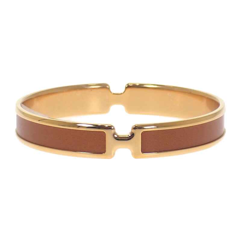 エルメス HERMES オランプブレスレット バングル ボックスカーフ ブラウン ゴールド金具 レディース【中古】【SAランク】