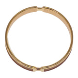 エルメス HERMES オランプブレスレット バングル ボックスカーフ ブラウン ゴールド金具 レディース【中古】【SAランク】