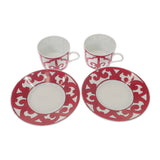 エルメス HERMES ティーカップ&ソーサー ガダルキヴィール 2客 P011016P 食器 ポーセリン レッド メンズ レディース ユニセックス【中古】【Sランク】