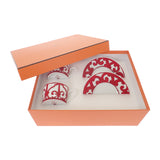 エルメス HERMES ティーカップ&ソーサー ガダルキヴィール 2客 P011016P 食器 ポーセリン レッド メンズ レディース ユニセックス【中古】【Sランク】