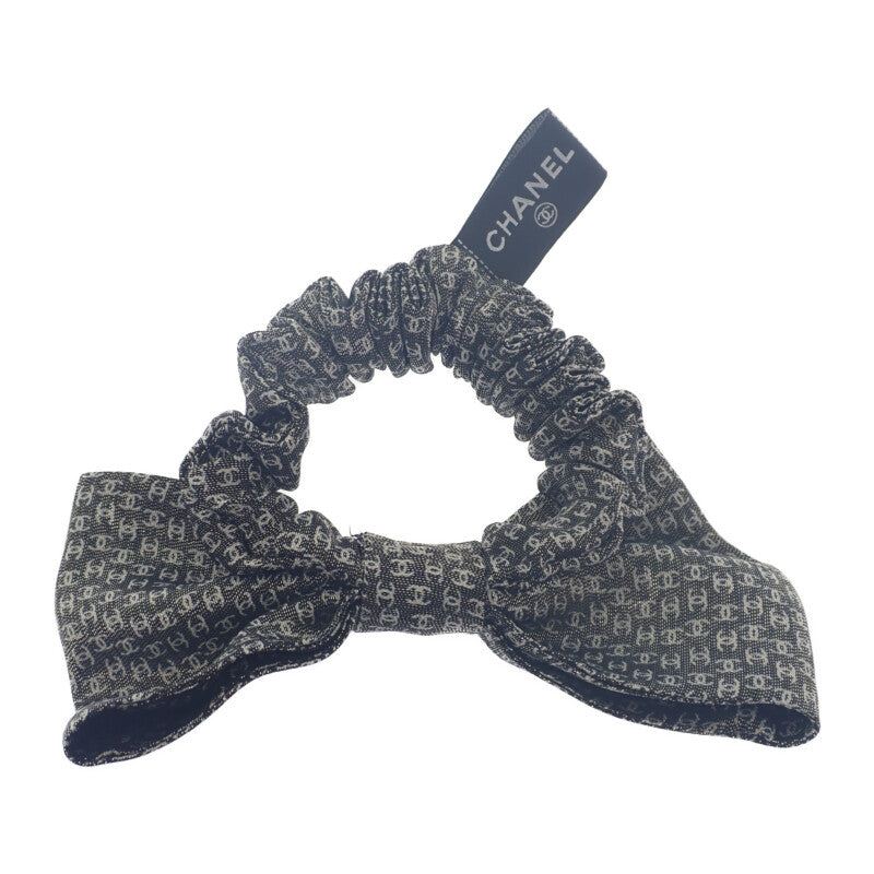 シャネル CHANEL メティエダール コレクション リボン シュシュ AAB193B21142U2103 ヘアアクセサリー シルク ミックスファイバー×メタリックファイバー ブラック&エクリュ レディース【中古】【Aランク】