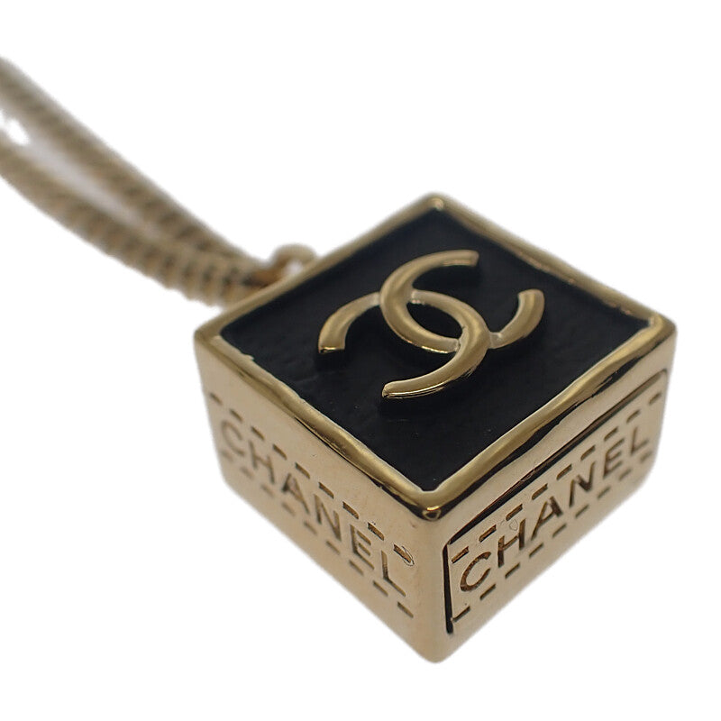 シャネル CHANEL CCスクエア ネックレス メタル ゴールド ブラック レディース【中古】【Aランク】